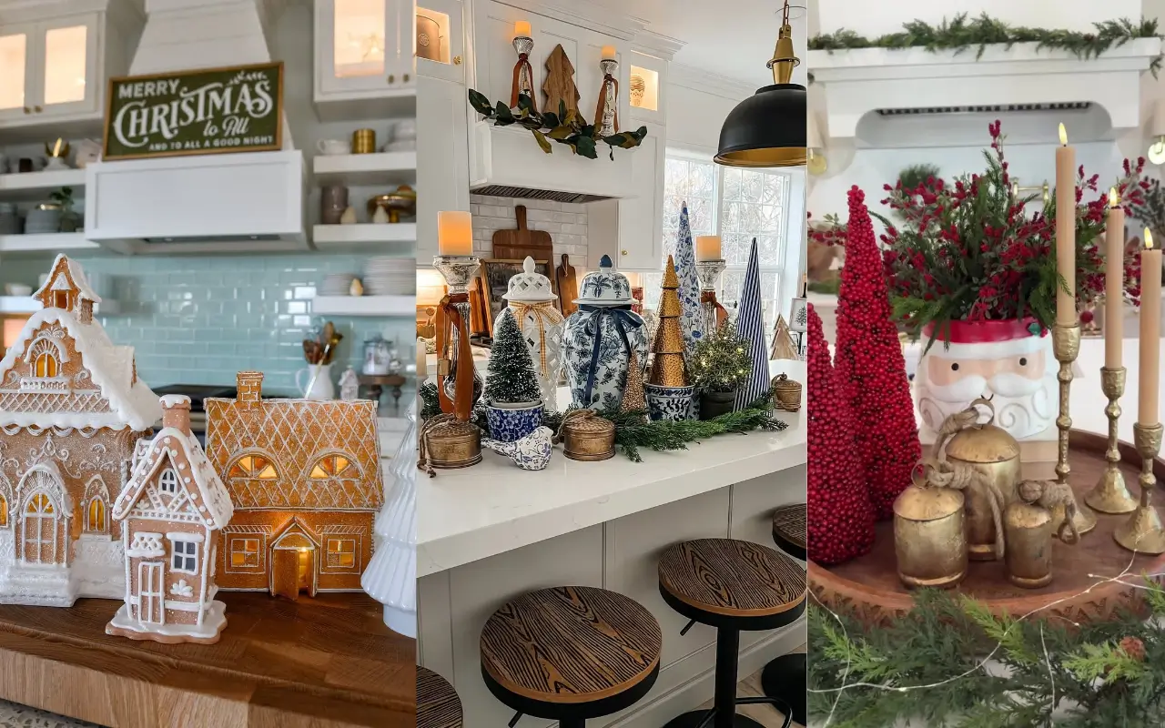 Festive Christmas Kitchen Island Dรฉcor Ideas
